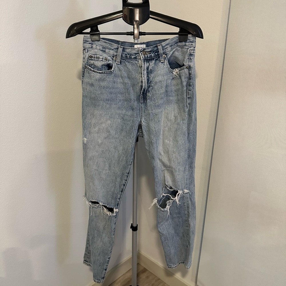 Pistola High Rise Distressed Jeans - Light Blue